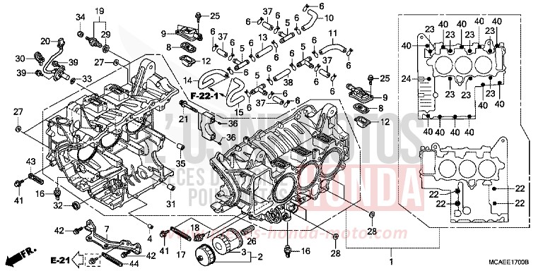 BLOC-CYLINDRES de Gold Wing PEARL FADELESS WHITE (NH341) 2012